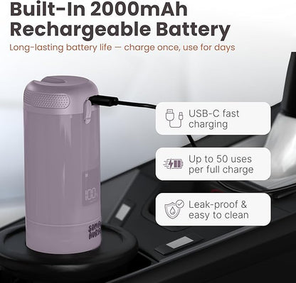 Portable Bidet - 250ml Rechargeable Electric Handheld Bidet with 5 Adjustable Spray Modes, 8 Replaceable Nozzles for Peri Bottle for Travel, Perineal, Postpartum & Post-Surgery Care (Purple)