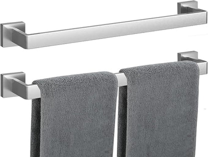 Towel Bar 2 Pack for Bathroom 20 Inch Brush Nickel Towel Holder 12/16/20/24/28/32/36 In Stainless Steel SS304 Rustproof Towel Rack Modern Square Towel Rod for Bathroom Wall(2, Brushed Nickel, 20 Inch)