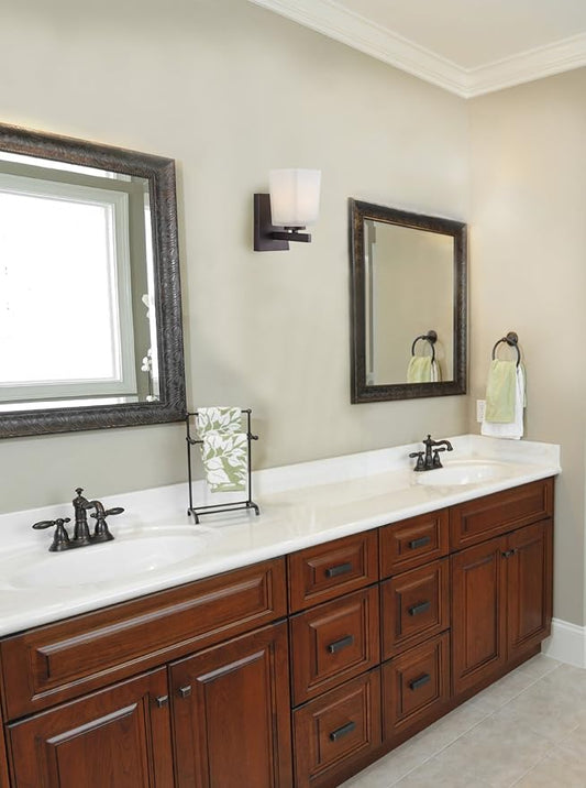 Canarm IVL472A01ORB Ltd Hartley 1 Light Vanity, Oil Rubbed Bronze with Flat Opal Glass