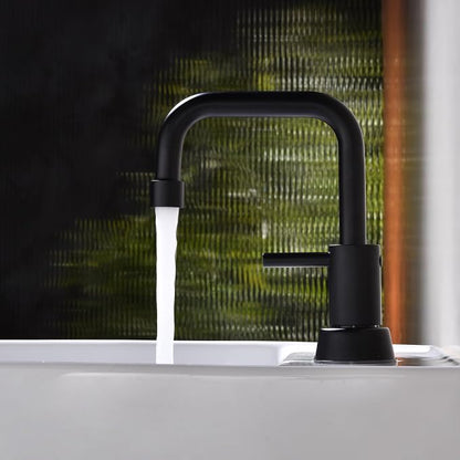 4 Inch Centerset Matte Black Bathroom Faucet 2 or 3 Hole | Stainless Steel Black Sink Faucet with Pop up Drain, 2 Handle Vanity Faucet for Bathroom, Restroom, Rv