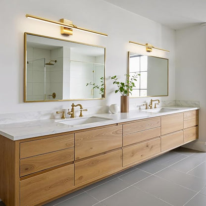 Modern Bathroom Light Fixtures Over Mirror - 39 Inch Brushed Gold Vanity Light Bar 28W Dimmable 5CCT LED Vanity Lights for Bathroom Mirror Cabinets Bedroom