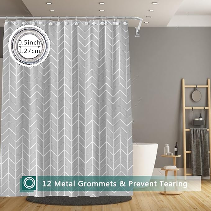 Shower Curtain Liner, 100% Waterproof PEVA Shower Curtains with 3 Duty Heavy Bottom Magnets and 12 Rust Proof Grommets, 72x72 Weighted Shower Liner for Shower Stall, Bathtubs