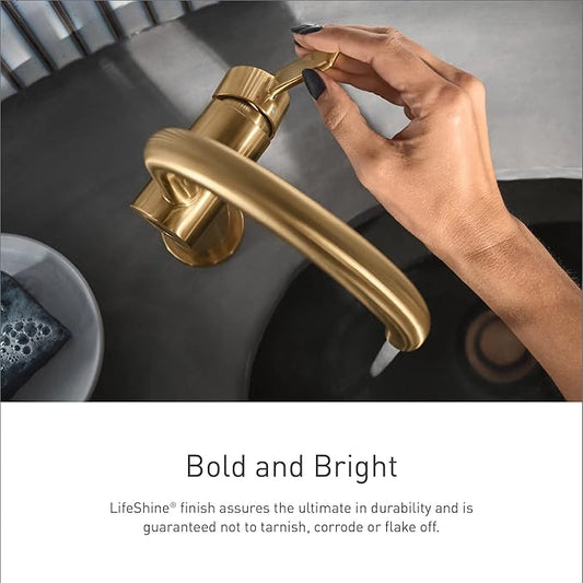 Moen Flara Brushed Gold Two Handle 8 in. Widespread Cross Handle Bathroom Faucet Trim Kit, Valve Required (Sold Separately), TS6985BG