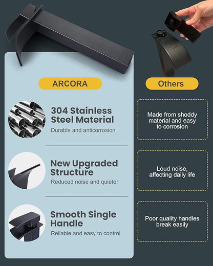 Vessel Sink Faucet Single Hole: ARCORA Oil Rubbed Bronze Tall Bathroom Faucet, Single Handle Tall Waterfall Bathroom Faucet with Pop Up Drain and cUPC Supply Lines
