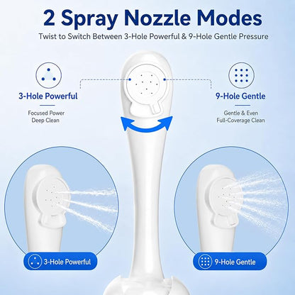 Xavilo Electric Portable Bidet for Travel, Rechargeable Handheld Sprayer | 350ml, 3 Modes, Warm Water Compatible, 150° Foldable Nozzle, IPX7 Waterproof, BPA Free, USB-C for Camping, Women & Men