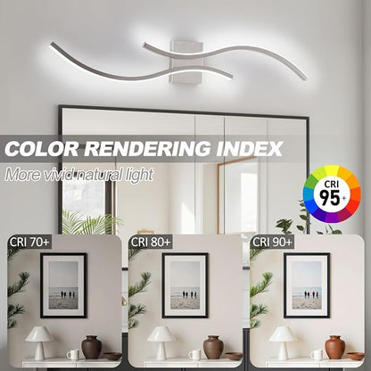 CANEOE Modern Led Wall Light, 39inch Brushed Nickel Indoor Led Wall Sconce Lighting for Living Room Hallway Bedroom Bedside Wall Lamp (Brushed Nickel,6000K,1 Pack)