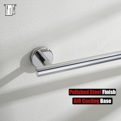 JQK Chrome Bath Towel Bar, 30 Inch 304 Stainless Steel Thicken 0.8mm Towel Rack Bathroom, Towel Holder Polished Finished Wall Mount, Useable Length 27 Inch, TB110L27-CH