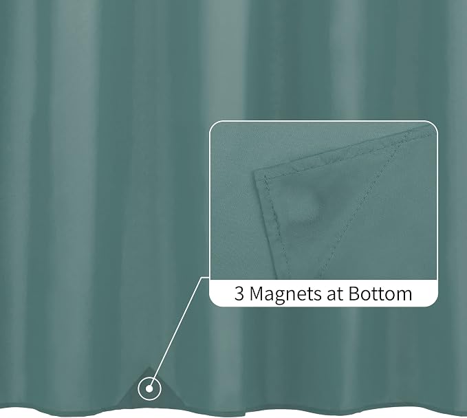 ALYVIA SPRING Extra Long Waterproof Fabric Shower Curtain Liner Teal, 72x84 | 3 Magnets, Soft Cloth & Hotel Quality, Machine Washable, Light-Weight, Extra Long Size