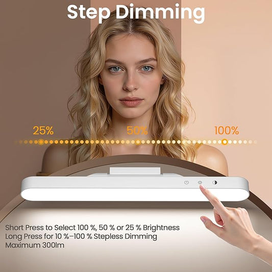 Wireless Makeup Light Bar, Rechargeable Vanity Lights for Mirror with 3 Color Modes, Bathroom Magnetic Stick on Mirror Light, Gift for Women