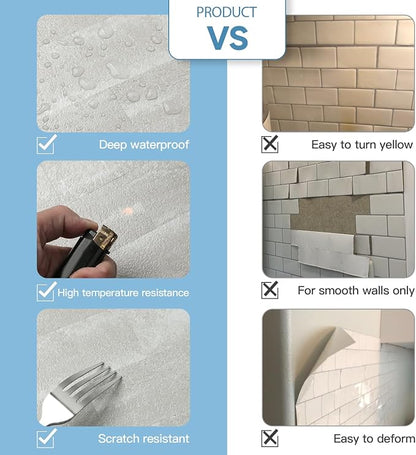 2026 New Upgrade Peel and Stick Backsplash Tile, Peel and Stick 11.34" X 11.57" Wall Tile for Kitchen, Bathroom, Fireplace, Laundry (Dolomite, 20 Packs)