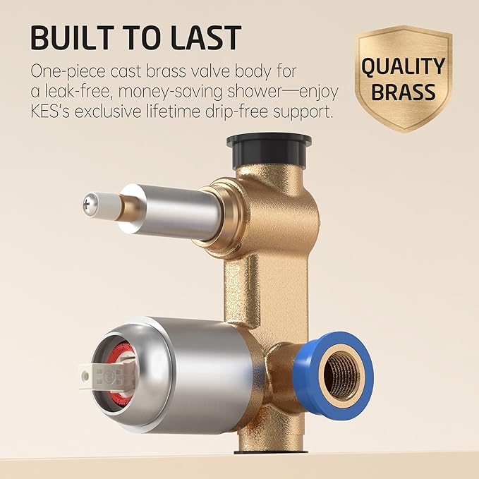 KES Shower Faucet Set, Shower System with 10 Inches Rain Shower Head with Handheld Spray, Pressure Balance Shower Faucets Sets Complete Brushed Nickel (cUPC Certified Valve Included), XB6230F18-BN