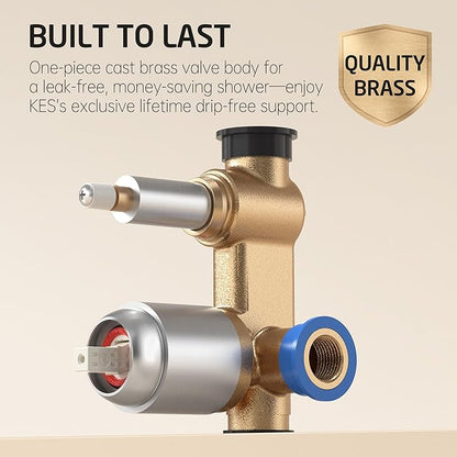 KES Shower Faucet Set, Shower System with 10 Inches Rain Shower Head with Handheld Spray, Pressure Balance Shower Faucets Sets Complete Brushed Nickel (cUPC Certified Valve Included), XB6230F18-BN