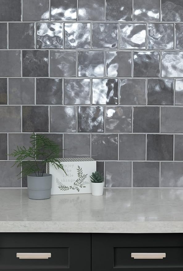 MSI Renzo Storm 5 in. x 5 in. Glossy Ceramic Square Wall Tile for Bathroom, Kitchen Backsplash, Accent Wall, and Shower