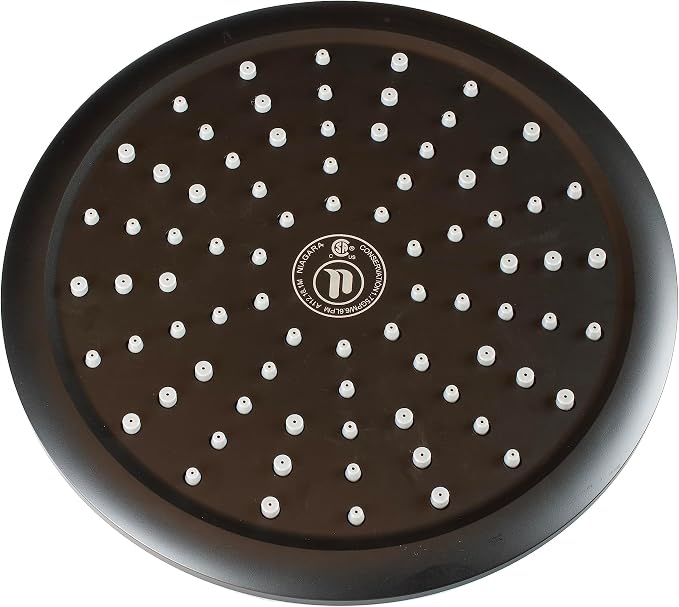 Niagara Conservation N9517MB Rainfall Spa 1-Spray with 1.75 GPM 8-in. Wall Mount Adjustable Fixed Shower Head in Matte Black, 1-Pack | Bathroom Shower Head Sprayer with Pressure Compensation