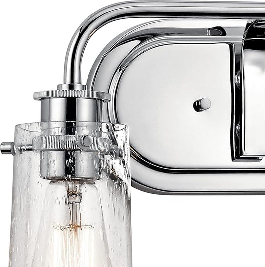 KICHLER Braelyn 14.75" 2 Light Vanity Light with Clear Seeded Glass Chrome