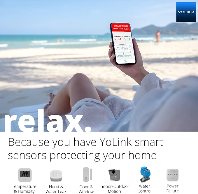 YoLink Water Level Monitoring Sensor, Well Water Level, Water Tank Fish Tank Water Monitor with Built-in Siren Up to 105dB, Compatible with Alexa and IFTTT - YoLink Hub Included