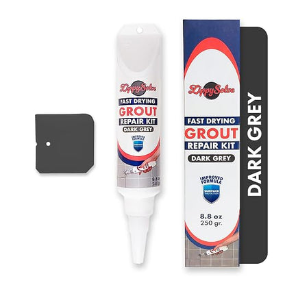 Tile Grout Repair Kit, Refresh Tile (8.8oz Dark Grey/Anthracite) | Restore & Renew Tile Joints, Fast-Drying Grout Sealer & Paint, Squeeze Tube for Bathroom, Shower & Kitchen Floors, Waterproof
