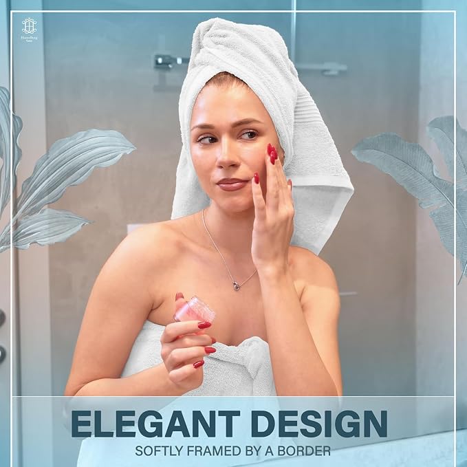 Luxe 2-Piece Bath Towel Set – Large Soft Cotton Towels, Absorbent, Durable & Skin-Friendly, Machine Washable, 27 x 54 in (White)