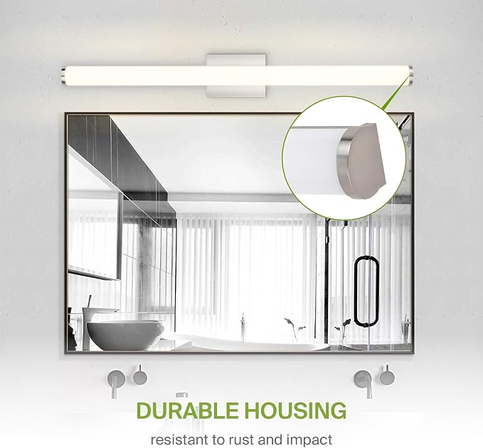 ASD 36" LED Linear Vanity Light Fixture, Modern Bathroom Sconce — 3 Color 3000K-5000K, Dimmable, 30W 2100LM, Energy Star & ETL Listed — Over Mirror Makeup Bar for Bedroom, Cabinets — Nickel, 4 Pack