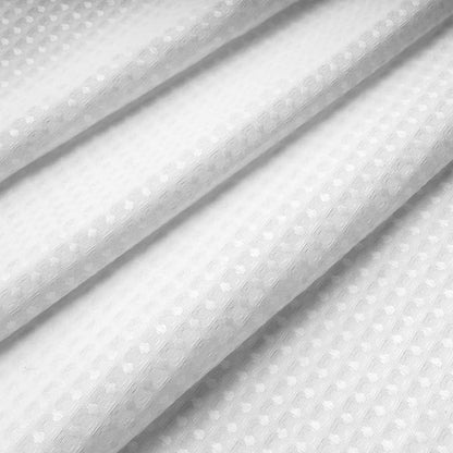 N&Y HOME 54 x 72 Waffle Weave Shower Curtain with Snap-in Liner Set White | 12 Metal Hooks Included, Snap on/off Fabric Liner, Hotel Style & Mesh Top Window, Machine Washable, 54x72 Shower Stall Size