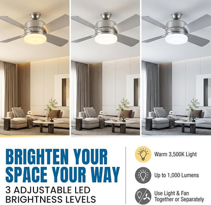 Bell+Howell Socket Breeze 15.4" Socket Fan Light with Remote Control | 1000 Lumens, 3 Fan and Light Modes, Portable, Easy to Install Ceiling Fan Replacement for Bedroom, Kitchen, Living Room