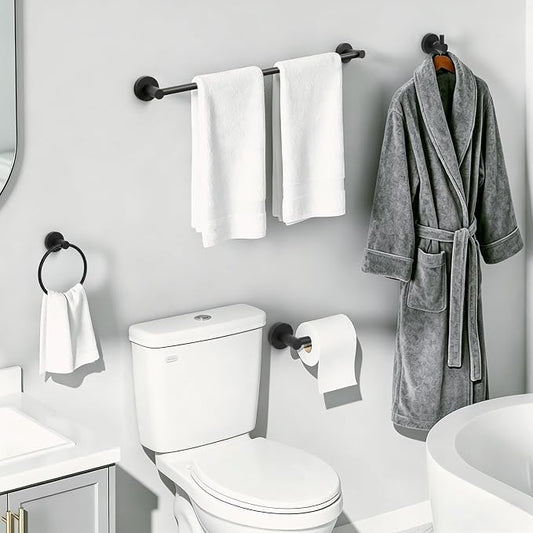 24-Inch Wall Mounted Towel Racks for Bathroom, 4-Piece Towel Bar Set | Rust-Resistant SUS 304 Stainless Steel, 4-Piece Towel Bar Set, Space-Saving Design, Easy Mount for Bath Towel Storage Home