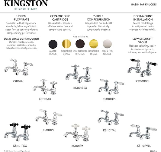 Kingston Brass KS1102PX Heritage Basin Tap Faucet, Polished Brass