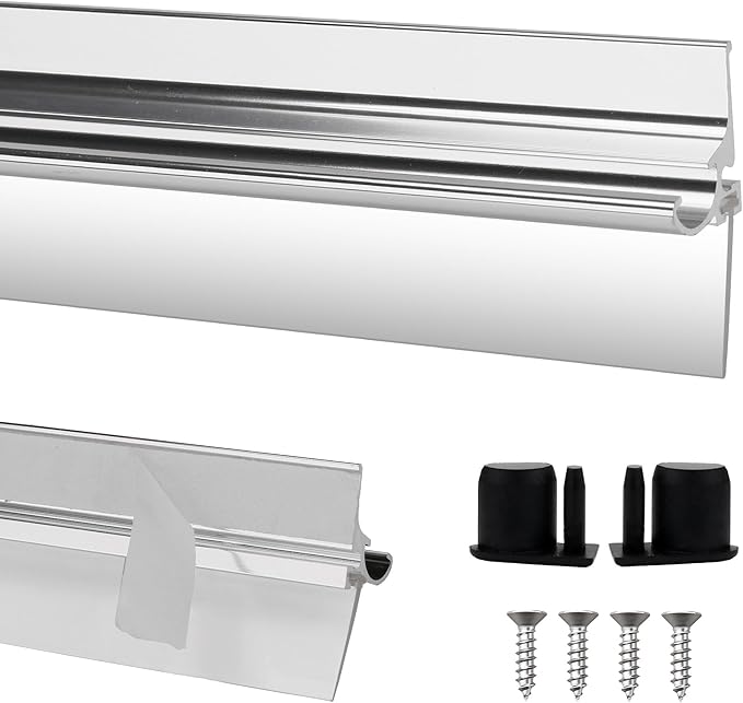 32” Shower Door Drip Rail with Sweep for Chrome Framed Shower Door Bottom | Compatible with Sliding Glass Shower Doors bottom Replacement Parts