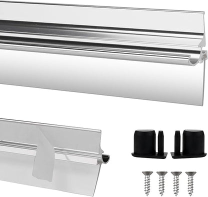 32” Shower Door Drip Rail with Sweep for Chrome Framed Shower Door Bottom | Compatible with Sliding Glass Shower Doors bottom Replacement Parts