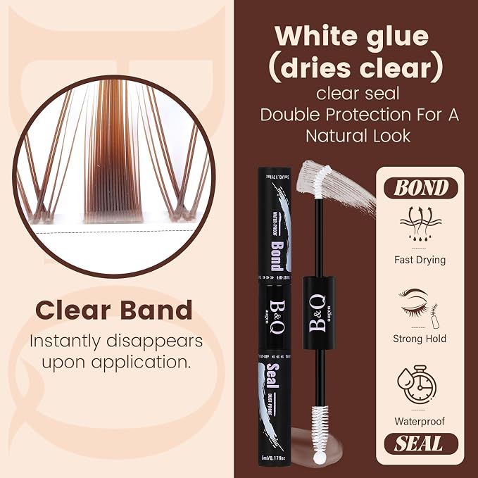 B&Q Brown Fairy Lash Clusters Kit Manga Lashes Clusters, Wispy Light Brown Eyelash Cluster Kit C-Curl 8-16mm DIY Lash Eyelashes for Fair/Dark Hair, Lightweight & Invisible Band(Mochalash Fairy 04 Set)