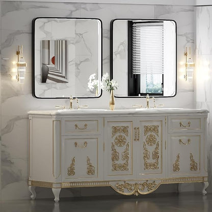 36X36 Inch LED Lighted Bathroom Mirror,Black Frame,3 Color | ETL Listed,Anti-Fog,3000K/4500K/6000K Dimmable,Horizontal & Vertical,Wall Mounted,Memory Function,Ideal for Bathroom,Vanity