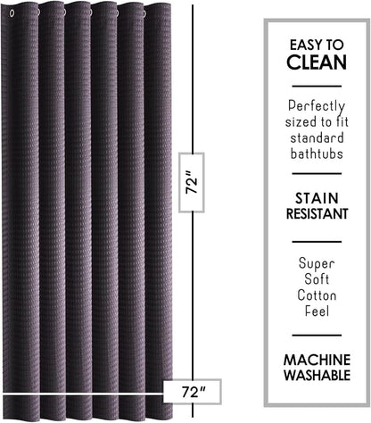 Clara Clark Purple Shower Curtain - Hotel Quality Waffle Fabric Bath Curtain 72x72, Heavy Duty Waterproof Shower Curtains for Bathroom