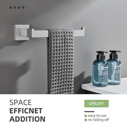 Angle Simple Hand Towel Holder Brushed Nickel, Bathroom Towel Bar 10.24" | Sturdy SUS304 Stainless Steel, Square Hanger with Open Arm, Space Saving Home Decor, Screws Mounted