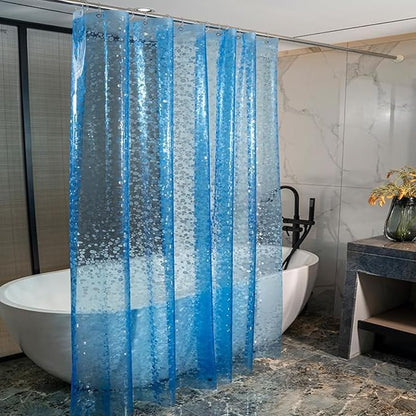 Shower Curtain Liner, 100% Waterproof Eva Shower Curtains with 3 Duty Heavy Bottom Magnets and 12 Rust Proof Grommets, 72x72 Weighted Shower Liner for Shower Stall, Bathtubs