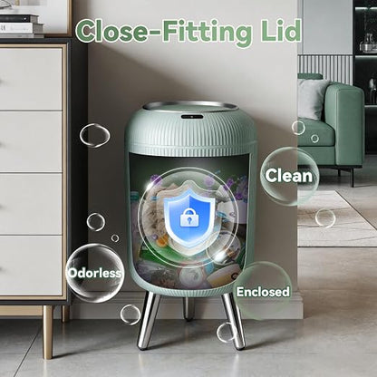Procade Blue Bathroom Trash Can with Lid,Small Automatic Touchless Trashcan | 3 Gal Motion Sensor Trash can with Legs,Mini Auto Garbage Can,Smart Plastic Waste Basket for Bedroom,Kitchen,Dorm,rv,Office