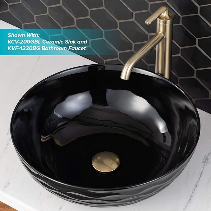 KRAUS Pop-Up Drain, Fits Sinks with 1.75 in. Drain Opening, Brushed Gold,PU-10BG