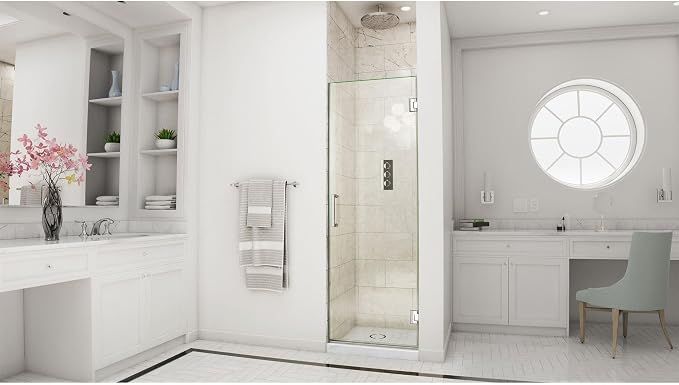 DreamLine Unidoor 24 inch W x 72 inch H Frameless Hinged Shower Door in Chrome