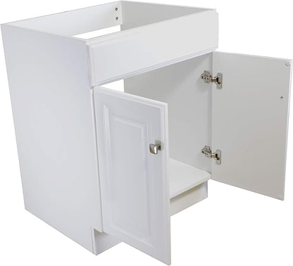 Design House Wyndham Bath Vanity Without Top, 2 Cabinet Doors, for 25-in. x 19-in. Vanity Top, Flush to Floor, Easy Assembly, for Bathroom, White, 21.0 in. L x 24.0 in. W x 31.5 in. H, 597138