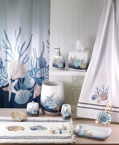 Avanti Linens – Bathroom Accessory, Resin Countertop Accessories, Oceanscape Inspired Bathroom Decor (Blue Lagoon Collection)