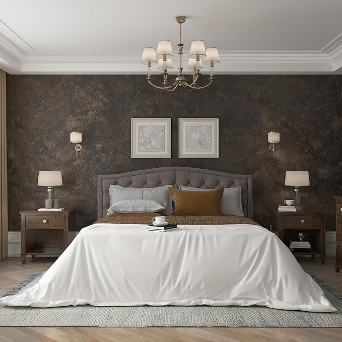 3yecao 48"×354" Big Roll Large Size Dark Brown Tan Grey Concrete Wallpaper Peel and Stick Waterproof Thick Charcoal Gray Concrete Contact Paper Vinyl Adhesive Taupe Cement Sticker for Bedroom Office