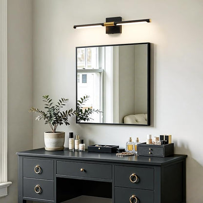 Epinl Black Gold Vanity Light for Bathroom, 24 inch 5CCT 360° Rotatable Bathroom Light Fixture Over Mirror Dimmable LED Vanity Lighting Fixtures Modern Bathroom Wall Light