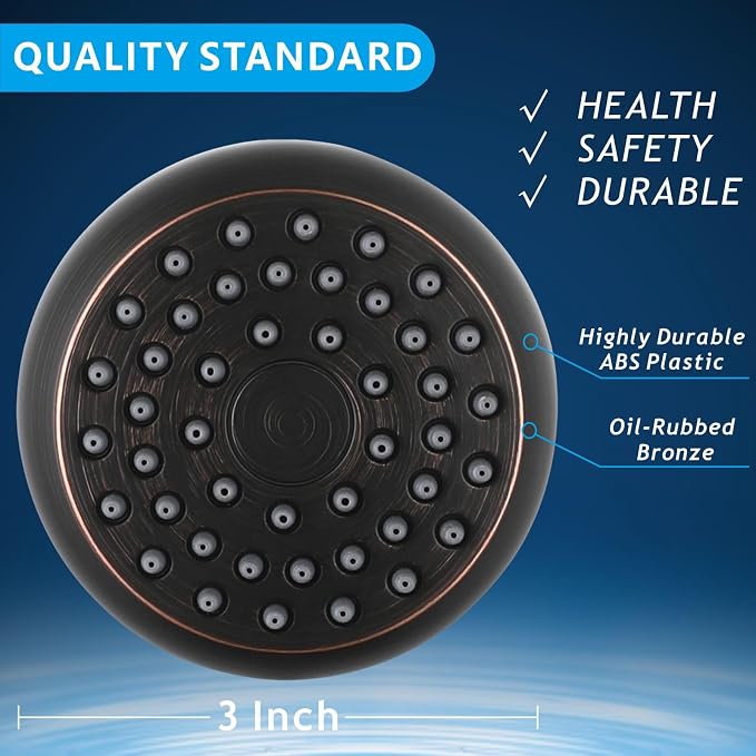 High Pressure Shower Head - Powerful Bathroom Pressure Boosting Showerhead - Perfect Universal Replacement for Rain Shower Heads(Oil Rubbed Bronze)