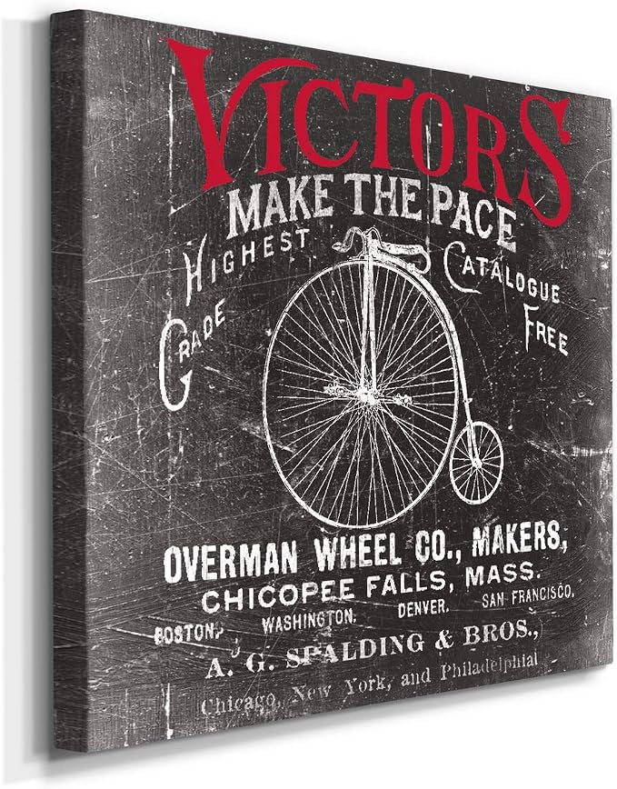 Renditions Gallery Antique Bicycle Wall Art, Premium Gallery Wrapped Canvas Decor, Ready to Hang, 16 in H x 16 in W, Made in America Print