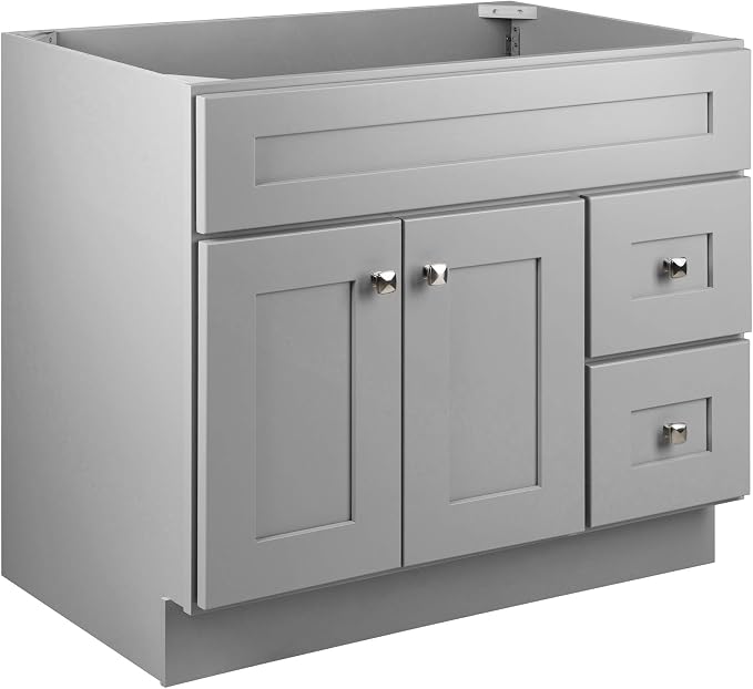 Design House Brookings Bathroom Vanity, 36", Gray | Adjustable Hinges, Freestanding, Contemporary/Modern, Wood, Bath, 587097
