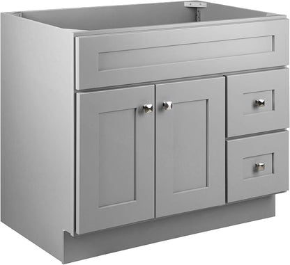 Design House Brookings Bathroom Vanity, 36", Gray | Adjustable Hinges, Freestanding, Contemporary/Modern, Wood, Bath, 587097