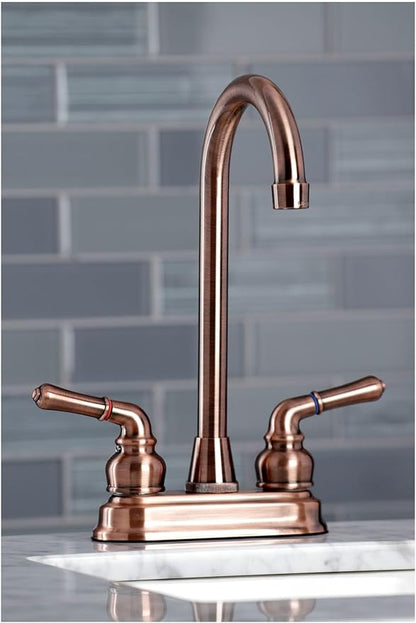 Kingston Brass KB494 Magellan 4-Inch Bar Faucet, 4-3/4-Inch, Polished Chrome/Polished Brass