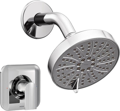 Moen Genta LX Pressure Balancing Eco-Performance Modern Shower Trim with Showerhead and Lever Handle, Posi-Temp Valve Required, Chrome, T2472EP