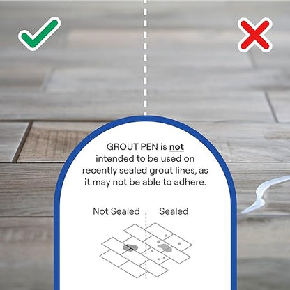 Grout Pen Black Tile Grout Paint Marker - Narrow 5mm Tip (7mL) - 3 Pack | Waterproof Grout Refresh Restorer for Kitchen & Bathroom, Colorant and Sealer Pens for Cleaner Looking Grout Lines - Black