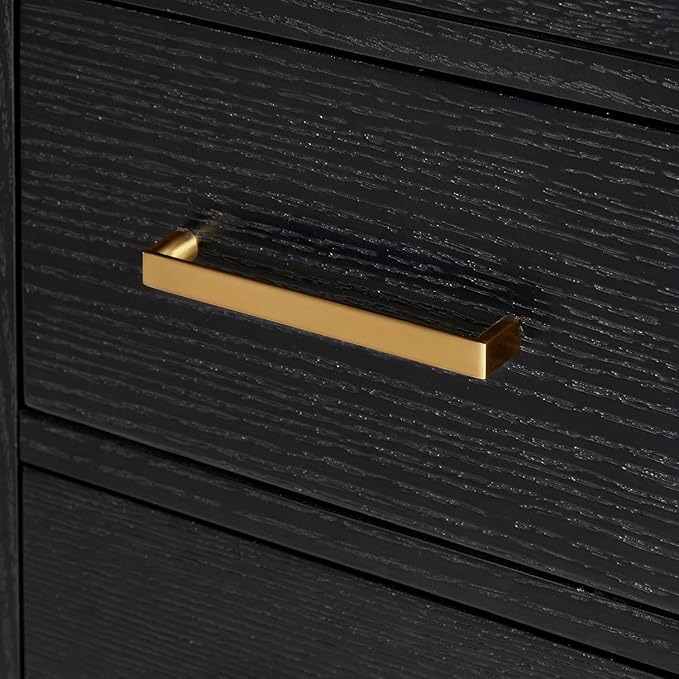 ARIEL Cambridge 66-inch Bathroom Vanity Base Cabinet,Solid Wood, 2 Soft Closing Doors, 9 Dovetail Drawers, Black Oak