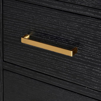 ARIEL Cambridge 66-inch Bathroom Vanity Base Cabinet,Solid Wood, 2 Soft Closing Doors, 9 Dovetail Drawers, Black Oak